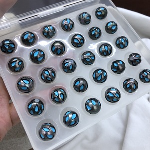 Perles rondes cultivées en turquoise de Tahiti Wenchi, 12-13 mm, en vrac pour la fabrication de bijoux, Chine - Product Image 1