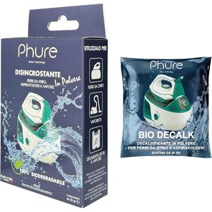 Polvo descalcificador biodegradable Phure Bio de marca privada OEM de 30g para planchas y limpiadores a vapor - Product Image 1