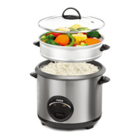 Appareil de Cuisine CE 220-240V, Cuiseur à Riz Cylindrique en Acier Inoxydable à Cuisson Rapide 400W