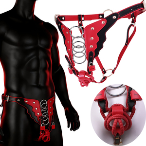Dispositivo di Castità Maschile FRRK con Cintura e Lucchetto, Biancheria Intima in <span class=keywords><strong>Pelle</strong></span> per <span class=keywords><strong>Uomo</strong></span>, Accessorio BDSM Fetish Sexy - Product Image 1