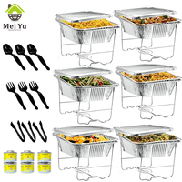 Lot de 6 chauffe-plats jetables demi-taille personnalisés en usine pour les fêtes et le camping