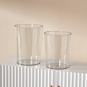 Transparent Cylindrical Waste Bin Large Size Indoor Use For Home Office Kitchen Bathroom - Product Image 2