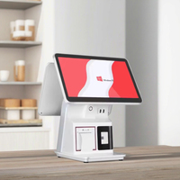 Système POS tout-en-un à double écran de 15,6 pouces, terminal POS Android, caisse enregistreuse de vente au détail, imprimante intégrée, lecteur de codes-barres
