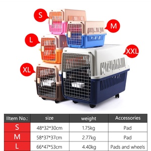 Jaula transportadora de lujo grande para mascotas con ruedas, de plástico, tipo caja para gatos, para transporte aéreo, jaula alta y resistente para perros, venta al por mayor - Product Image 2