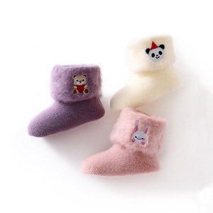 Primavera <span class=keywords><strong>y</strong></span> otoño e invierno engrosamiento más terciopelo fondo suave bebé niños calcetines para niños fondo antideslizante calc - Product Image 2