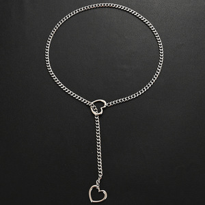Meetyoo grosir kalung geser bentuk O rantai Kuba mode besi tahan karat Punk untuk pria wanita - Product Image 3
