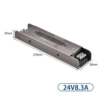 Alimentation LED 12V 300W 6A-20A AC 100-265V Haute Efficacité Protection Contre les Surcharges Boîtier en Aluminium Garantie 2 Ans Sortie Unique