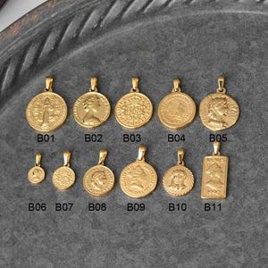 Medalla de retrato de Jesús de acero inoxidable de Elisabeth Queen, dijes de joyería DIY, colgantes de moneda de la Virgen María religiosa Vintage - Product Image 5