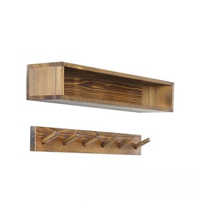 Solid Wood <b>Wall</b> Mounted Double Layer Coat Rack With Shelf For Entryway Bedroom <b>Storage</b> Durable Wooden <b>Hanging</b> Rack - Product Image 5