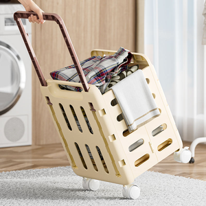 <span class=keywords><strong>Panier</strong></span> à linge roulant avec roues et poignée, <span class=keywords><strong>panier</strong></span> à linge en <span class=keywords><strong>plastique</strong></span> moderne, organisateur de vêtements et de jouets pour les petits espaces, salle de bain, appartement - Product Image 3