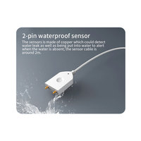 Sensore di perdite d'acqua intelligente WiFi LEDEAST SNT923W Tuya con cicalino integrato, avviso push tramite app, rilevatore di allagamento per cucina
