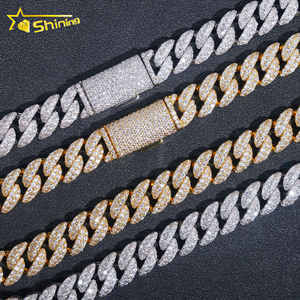 Brillante alta qualità moda Hip Hop 12MM di larghezza 5A CZ catena a maglie cubane ghiacciato fuori collana cubana e bracciale - Product Image 3