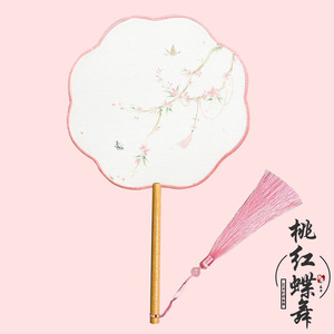 Chinese Style Stock Cheongsam Women's Translucent Alien Embroidered Hanfu Animation AccessoriesClassical Hanfu Group Fan
