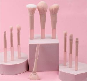 ชุดแปรงแต่งหน้าพกพา 10 ชิ้น สีชมพูพีช ชุดแปรงแต่งหน้าขนาดเล็ก พร้อมโลโก้สั่งทำ บรรจุภัณฑ์ขายส่ง - Product Image 3
