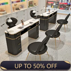 Mesa de Manicura Profesional de Lujo con Cajones, Equipo de Manicurista, Mesa de Exhibición para Salón y Hogar - Product Image 1