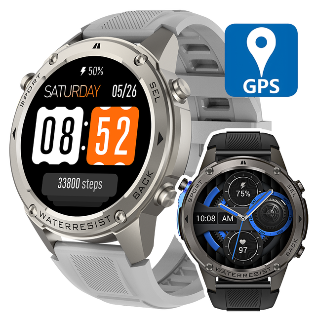 DM56 Smartwatch GPS BT Call Satellite Position 500mAh Compass Air Pressure Altitude 50M Waterproof 1.43" AMOLED HD Display Watch