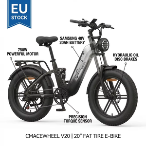 CMACEWHEEL V20 EU Stock 750W Hybrid Fat Tire Ebike 48V 20Ah Long <b>Range</b> Aluminum Alloy Dual Suspension Waterproof Folding Ebike - Product Image 2