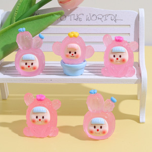 Figurines de cactus phosphorescentes, breloques en résine, accessoires de chaussures en résine pour la décoration - Product Image 4