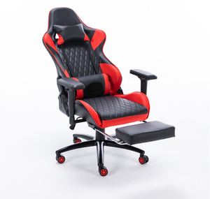 Chaise de jeu Peru Silla <span class=keywords><strong>Gamer</strong></span> en cuir, style course, pour <span class=keywords><strong>PC</strong></span> et bureau, avec repose-pieds, livraison en une seule pièce - Product Image 1