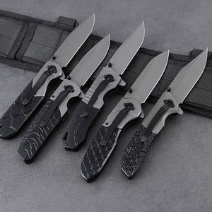 Hongrui Couteau de poche pliant personnalisable en acier inoxydable Camping tactique et auto-défense Poignée G10 DIY Grade OEM disponible - Product Image 5