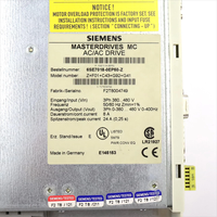 Nuevo 6SE7018-0EP50-Z Simovert Masterdrive MC 6SE7018-0EP50-Z Z=F01+C43+G92+G41 E-stand: E GEB