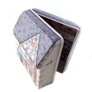 Metal Box Christmas Customize House Shape Gift Metal Tin Box Christmas Gift Tin Box