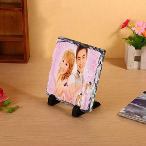 MD-19 Lastre di Ardesia Personalizzabili per Foto, 15*15 cm, Cornice Fotografica in Ardesia per Matrimoni ed Eventi, Cuore in Pietra Personalizzato, Artigianato - Product Image 3