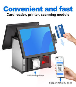 Nuovo prodotto doppio Touch Screen sistema Pos punto <span class=keywords><strong>di</strong></span> <span class=keywords><strong>vendita</strong></span> terminale registratore <span class=keywords><strong>di</strong></span> <span class=keywords><strong>cassa</strong></span> con Scanner e stampante - Product Image 2
