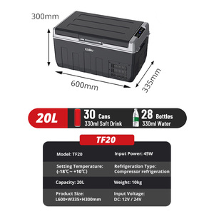 Colku 12 volts réfrigérateurs voiture accessoires Camping refroidisseur Portable congélateur compresseur 20L camping-car bateau <span class=keywords><strong>camion</strong></span> Scamp réfrigérateur - Product Image 2