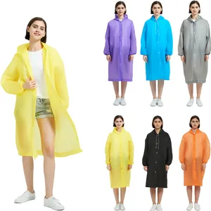 Custom Logo Print Recycled Rain Poncho Raincoat Waterproof Reusable Eva Raincoat