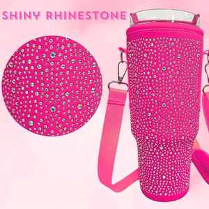 Funda Aislante Impermeable de Neopreno Brillante RYO para Vaso de 40oz con Cierre de Cremallera, Correa de Hombro Ajustable y Estuche - Product Image 2