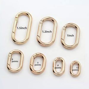 Anillo de resorte de aleación de zinc tipo Dan, llavero ovalado, gancho metálico de presión, 50 mm, 25 mm, accesorios de estilo chino - Product Image 2