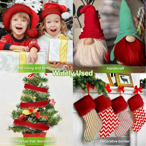En gros 1.5M X 5CM De Noël Fausse Fourrure Ruban Garniture Tissu Rouleau pour Arbre De Noël Décor Guirlande Arcs Artisanat Cosplay Costume - Product Image 4
