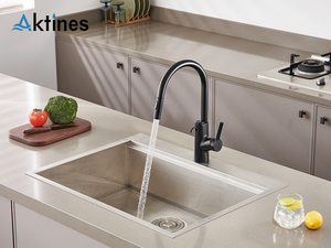 <span class=keywords><strong>Robinet</strong></span> de <span class=keywords><strong>cuisine</strong></span> professionnel en acier inoxydable 2-en-1 avec mitigeur à savon intégré, cartouche céramique, design contemporain - Product Image 4