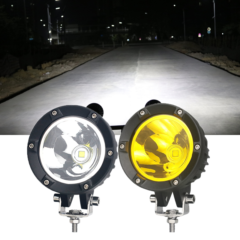 Aurora New LED Work Lights 4 Inch 50W Amber White 6000K 3000K Waterproof LED Driving Fog Work Light