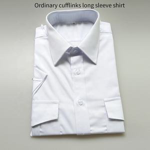 Camicia Casual bianca pilota uniforme per gli uomini manica lunga e corta traspirante per la stagione primaverile per i capitani delle compagnie aeree - Product Image 6
