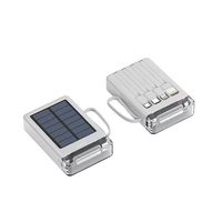Chargeur solaire, batterie externe 4-en-1, câbles USB-C pour le camping, la randonnée, les voyages, les situations d'urgence en plein air, batterie de secours pour téléphone, lampe torche LED