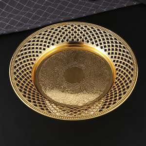 Vassoio di frutta e pasticceria in metallo alla moda stile europeo piccolo piatto per banchetti per decorazioni elettriche per feste di nozze domestiche - Product Image 2