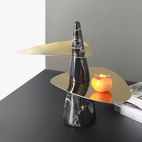 Plateau de service pour fruits secs, accessoires de décoration de maison, table de bureau en marbre 2 couches, plateau de service, organisateur assiette, vente directe