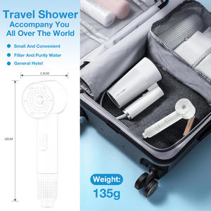 Aerosol de ducha de 3 funciones, mini cabezal de ducha de mano de viaje Blanco con funciones de encendido/apagado - Product Image 5