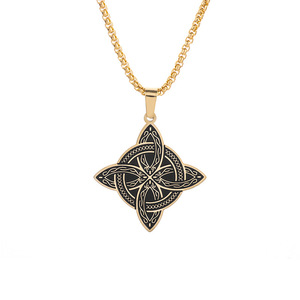 Collar con colgante de nudo <span class=keywords><strong>celta</strong></span> vikingo Vintage para hombre, amuleto de protección eslava de acero inoxidable, joyería de estilo nórdico - Product Image 3