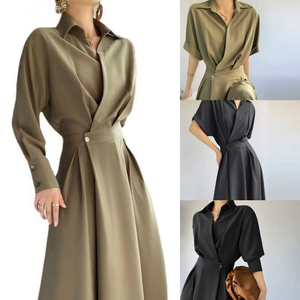 Abbigliamento da donna abiti da donna eleganti da donna Design Design Design gonna lunga alta manica corta sottile gonna lunga - Product Image 2