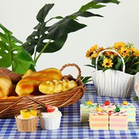 Nappe rectangulaire pliante de 30 x 72 pouces, bleu à carreaux, en PEVA plastique élastique, pour pique-nique en plein air, fête