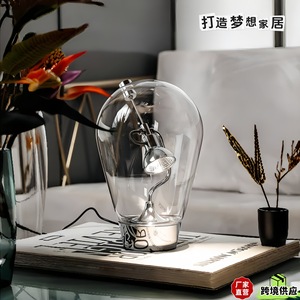 Table Lamp With Light Bulb Design Touch Control Led <b>Desk</b> Lamp For Bedroom Study - Product Image 5