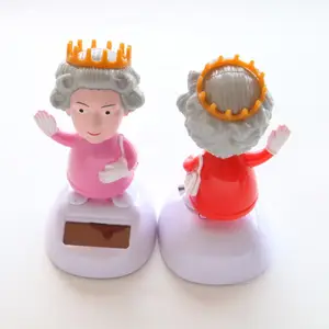 Wholesale Custom British Queen Design Car Decoration Solar Powered Dance Doll