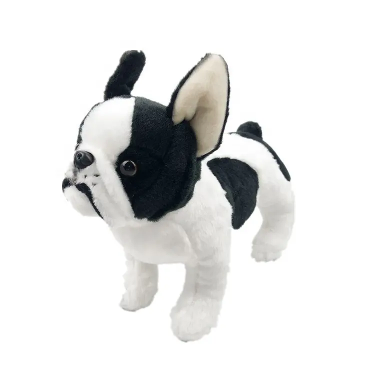卸売黒リアルなパグぬいぐるみ犬カスタマイズソフトぬいぐるみ