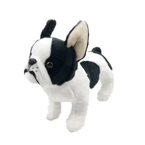 Wholesale Black Lifelike Pug Plush Toy Dog Customized Soft Stuffed Plush French bulldog Toys