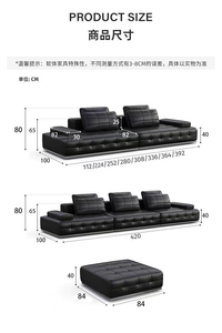 Juegos de sofás modulares italianos lujosos modernos Dareko, combinación cuadrada, muebles para sala de estar, hogar y oficina - Product Image 5