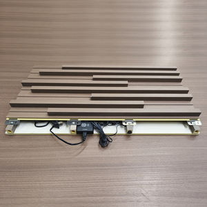 Iç tasarım WPC Slat kaplama yıldızlı LED ışık yivli ızgara çubuğu aydınlatma arka plan bambu Fiber aydınlatmalı duvar panelleri - Product Image 6