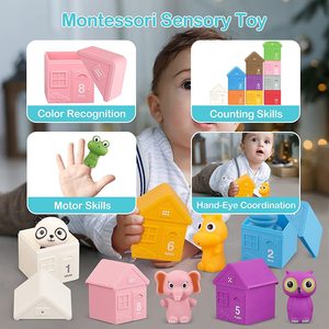 Juguete educativo Montessori para niños pequeños, marionetas <span class=keywords><strong>de</strong></span> <span class=keywords><strong>dedo</strong></span> <span class=keywords><strong>de</strong></span> silicona sensorial, juguetes <span class=keywords><strong>de</strong></span> conteo <span class=keywords><strong>de</strong></span> animales <span class=keywords><strong>de</strong></span> granja a juego, Material plástico - Product Image 2